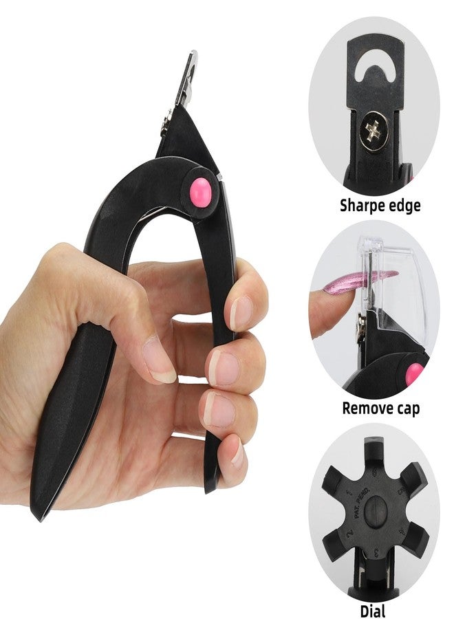 بي تي واي ام اس مقص أظافر أكريليك مكون من 3 قطع، قاطع طرف أظافر قابل للتعديل مع أداة قياس وملتقط، مقص أظافر صناعي من الفولاذ المقاوم للصدأ للأظافر الأكريليك مع مقياس طول - Image 2